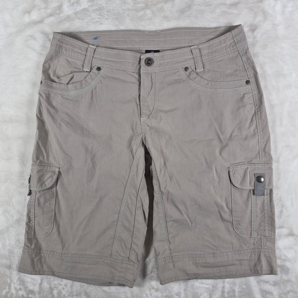 KUHL Splash Shorts Women's 10 Light Gray Cargo Outdoor Hiking Utility Comfort